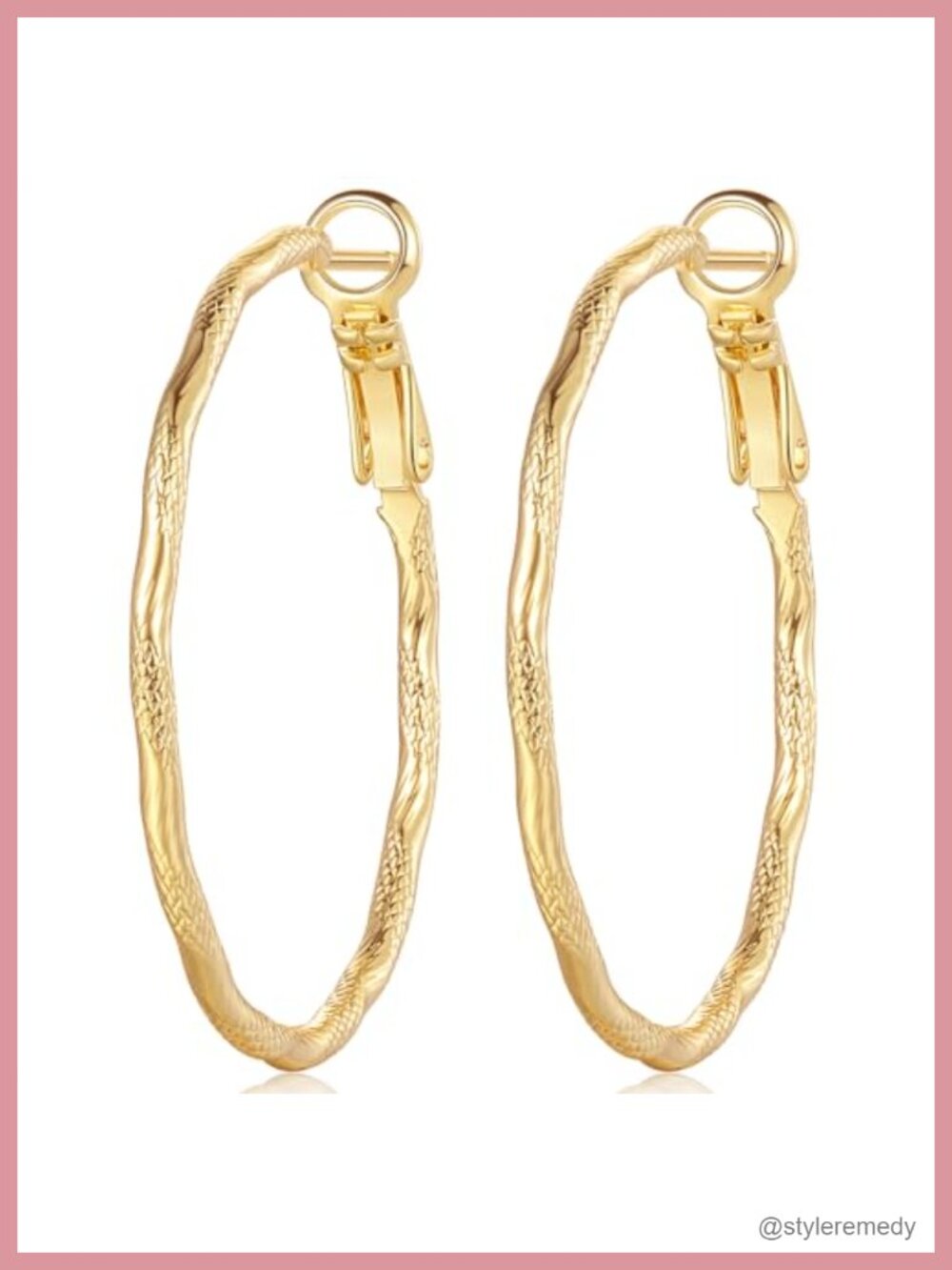 14K Gold Plated Hoop Earrings for Women Thin Hypoallergenic 35mm